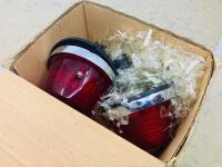 TAIL LIGHTS: A pair of Carello tail lights with chrome bezels in original box - 4