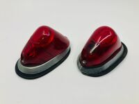 TAIL LAMPS: A pair of Lucas L549 red tail lamps with chrome bezels - 2