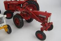 TRACTOR MODELS: Five die-cast tractors - various makes and models - 2