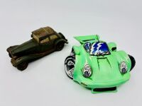 PAPERWEIGHT: Two scuptures/paperweights including a MG TD and a Porsche 911 [Location: Sydney]