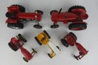 TRACTOR MODELS: Five die-cast tractors - various makes and models - 5