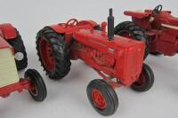 TRACTOR MODELS: Five die-cast tractors - various makes and models - 8