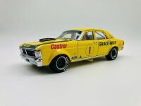 FORD XY FALCON GT-HO: A 1:18 scale model by Classic Carlectables of the GT-HO Super Falcon 1972 ATCC Last Race at Oran Park in Grace Bros. livery [Location: Sydney] - 7