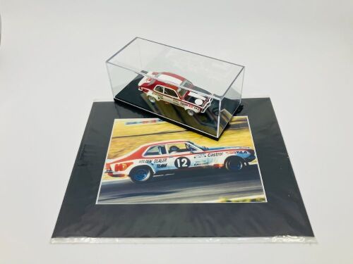 HOLDEN LJ TORANA XU-1: A 1:43 model by Ace of the Holden Dealer Team Sports Sedan 'The Beast' raced by Colin Bond in 1973 together with a colour photograph of the same car [Location: Sydney]