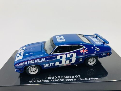 42 · FORD XB FALCON GT: A 1:43 scale model by Autoart of the #33 1974 Hardie-Ferodo 1000 winner of Moffat/Glemser, in display case but missing outer box [Location: Sydney]