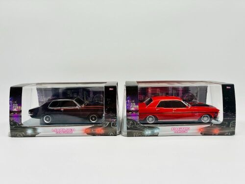 AUSTRALIAN MUSCLE CARS: Two 1:24 scale DDA models including the Ford XW Falcon GTHO Phase II and Holden LC Torana GTR, complete with original packaging [Location: Sydney]