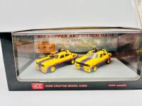 MAD MAX: Three 1:64 scale models including the Ford Falcon 'Interceptor' by Greenlight Hollywood together with 'Big Bopper' and 'March Hare' XB Falcon Sedans by Ace Model Cars [Location: Sydney] - 2