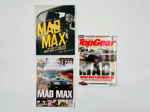 64 · MAD MAX: 'The Legend of Mad Max: The Complete Saga from Mad Max to Furiosa' by Ian Nathan together with 2 magazines featuring the cars of Mad Max [Location: Sydney]