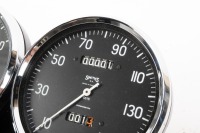 VINCENT: An exceptional restored Smiths 150 MPH speedometer gauge, often known as the five inch 'dinner plate' speedometer and also a Smiths tachometer, 12.5cm diameter suit Vincent Black Shadow - 2