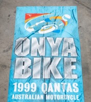 AUSSIE MOTOGP: A large banner flag promoting the 1999 Qantas Australian Motorcycle Grand Prix at Phillip Island, 3.35m high, 76cm wide - 4