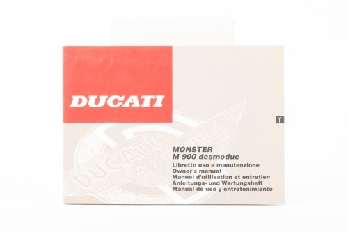 DUCATI: A 1996 Ducati Monster M900 owners instructional manual
