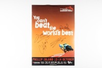 AUSTRALIAN MOTOGP: A signed poster promoting the 2001 Australian MotoGP at Phillip Island