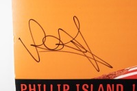 VALENTINO ROSSI: Two Valentino Rossi signed posters promoting the 2001 Australian MotoGP at Phillip Island, 58cm high, 42cm wide - 2