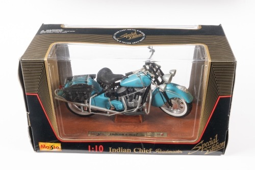 INDIAN CHIEF: A Maisto 1:10 scale Indian Chief Roadmaster, #31604 in original box