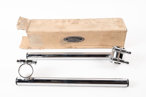 DUNSTALL CLIP-ONS: A pair of new Dunstall clip-ons, clamp width 34mm forks