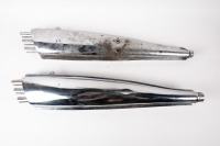 RAYGUN MUFFLERS: A pair of raygun mufflers to suit BSA Rocket 3 or early Triumph Trident