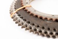 TRIUMPH: A NOS 19 inch x 1.85, 40 motorcycle clutch basket housing sprocket, - 2