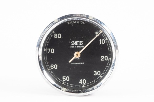 SMITHS: A circa 1950s Smiths RC83 0-8000 RPM chronometric tachometer gauge, lens diameter 7cm, was used on a 7R AJS