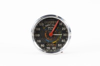 SMITHS: A circa 1950s Smiths chronometric 120 MPH speedometer gauge with gear revolution scale, with trip counter, believed to suit mostly BSA & Triumph, lens diameter 7cm