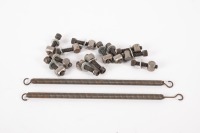 AJS 7R: A group of AJS 7R Unbrako rocker box mount screws with trunion nuts and two cam chain tensioner springs