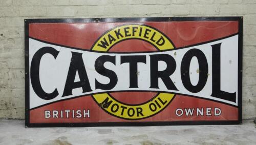 CASTROL: An enamel 'Wakefield Castrol Motor Oil' Sign, 183x91cm.