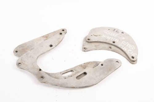 CONVERSION PLATES: Four separate gearbox conversion plate pieces, believed to be for Norton - BSA single to featherbed