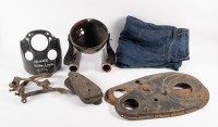 VELOCETTE: A tub of assorted Velocette parts