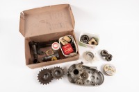 NORTON INTERNATIONAL: A box of assorted Norton International Model 40 gearbox parts