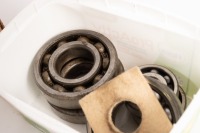 NORTON INTERNATIONAL: A box of assorted Norton International Model 40 gearbox parts - 4