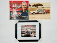 PETER BROCK: A framed print of Peter Brock racing in HDT Toranas, together with a unframed colour print of the LJ Torana L34 and an unopened 2024 calendar [Location: Sydney]