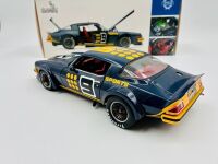 CHEVROLET CAMARO: A 1:18 scale model by Classic Carlectables of the Chevrolet Camaro in Kevin Bartlett's Channel 9 #9 livery, in original packaging together with a colour photo mounted on board showing the car at Bathurst in 1981 [Location: Sydney] - 5