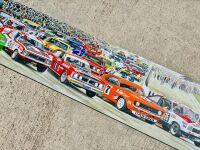 PANORAMA OF LEGENDS: Artwork by Mike Harbar mounted on perspex, 100cm wide by 25cm high [Location: Sydney] - 3