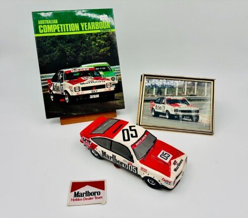 HOLDEN LJ TORANA A9X: A 1:18 scale ceramic money box in the shape of Holden's LJ Torana A9X Hatchback, together with a copy of 'Australian Competition Yearbook Number 8' and an HDT patch [Location: Sydney]