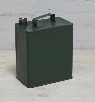 WAKEFIELD: An embossed Wakefield Castrol Motor Oil two imperial gallon tin, 28cm high.