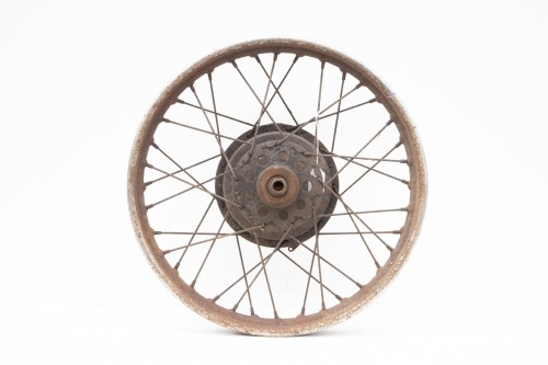 VELOCETTE: A Velocette front wheel