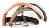 MUDGUARDS: A group of four mudguards, includes one rear to suit rigid frame, two rears and one front to suit girder fork model