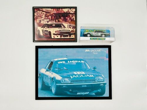 JAGUAR XJ-S TWR: A 1:32 Scalextric slot car of the John Goss/Armin Hahne #10 185 Bathurst entry, in original packaging [Location: Sydney]