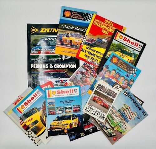 96 · AUSTRALIAN TOURING CAR CHAMPIONSHIP: A group of various ATCC race programmes from the years 1984, 87, 89, 91, 92, 93, 94 and 96 together with a Dunlop Perkins and Crompton laminated poster [Location: Sydney]