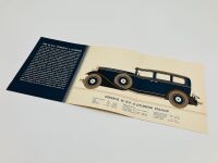 MINERVA: A fold-out five page Sales Brochure for 1932 models including the 22hp 8-cylinder, English text - 2