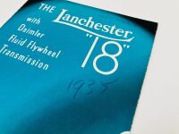 LANCHESTER: A 16-page Sales Brochure for the 1935 "18" model, Publication Number 8627-34 - 3
