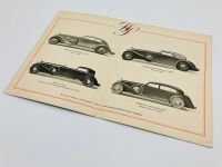 HISPANO SUIZA: A four-page colour Sales Brochure for 1934 models 54/220 12-cylinder and 30/120 6-cylinder, English text - 5