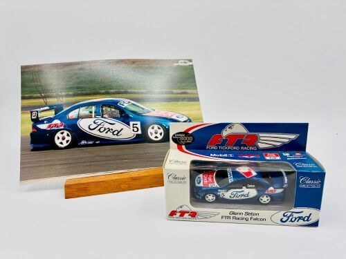 GLENN SETON: A 1:43 scale model of the FTR Racing Ford Falcon driven by Glenn Seton together with a signed photograph [Location: Sydney]