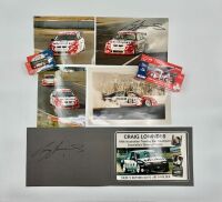 CRAIG LOWNDES: A group of HRT items including a colour photo mounted on card with signature, three loose photos and two Classic Carlectable models, one 1:43 and the other 1:64 scale. [Location: Sydney]