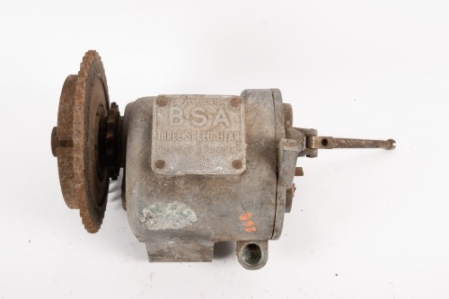 BSA: A circa 1930s BSA rigid frame three speed gearbox