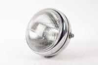 HEADLIGHT: A replica Lucas style chrome headlight, lens diameter 18cm