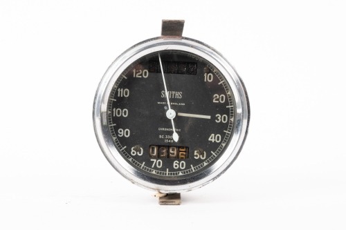 SMITHS: A Smiths chronometric 120 MPH speedometer, on face 'SC.3303/17', lens diameter 7cm