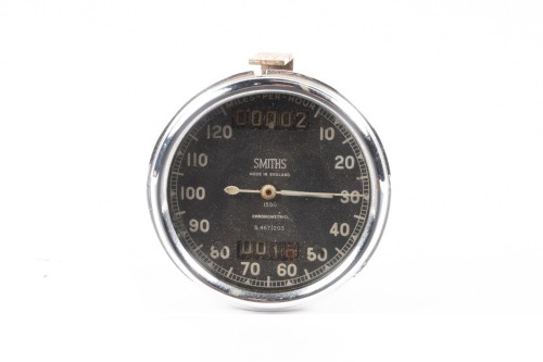 SMITHS: A Smiths chronometric 120 MPH speedometer gauge, on face 'S.467/203, lens diameter 7cm
