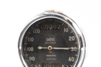 SMITHS: A Smiths chronometric 120 MPH speedometer gauge, on face 'S.467/203, lens diameter 7cm - 2