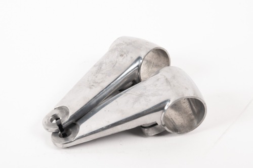 EMGO BRACKETS: A pair of NOS 'Emgo' alloy headlight brackets, to suit 42mm stanchions