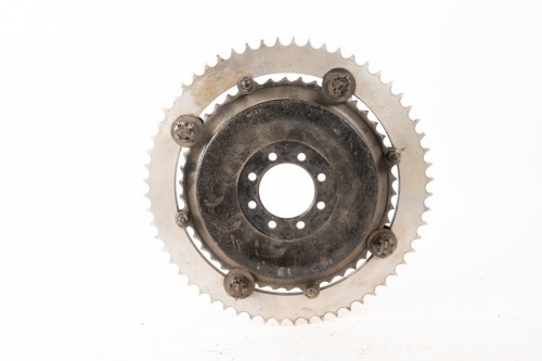 TRIUMPH: A Triumph rear brake drum with motocross sprocket fitted